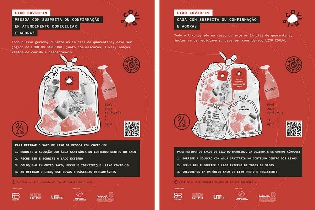 No Paraná, cartazes orientam sobre cuidados com lixo durante pandemia