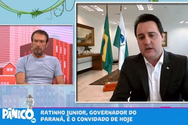 Ratinho Junior participa do Pânico, da Jovem Pan, e garante: “O paranaense tem feito a lição de casa”