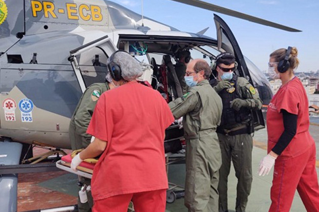 Helicóptero da Polícia Militar é acionado e salva bebê que estava em estado grave após afogamento