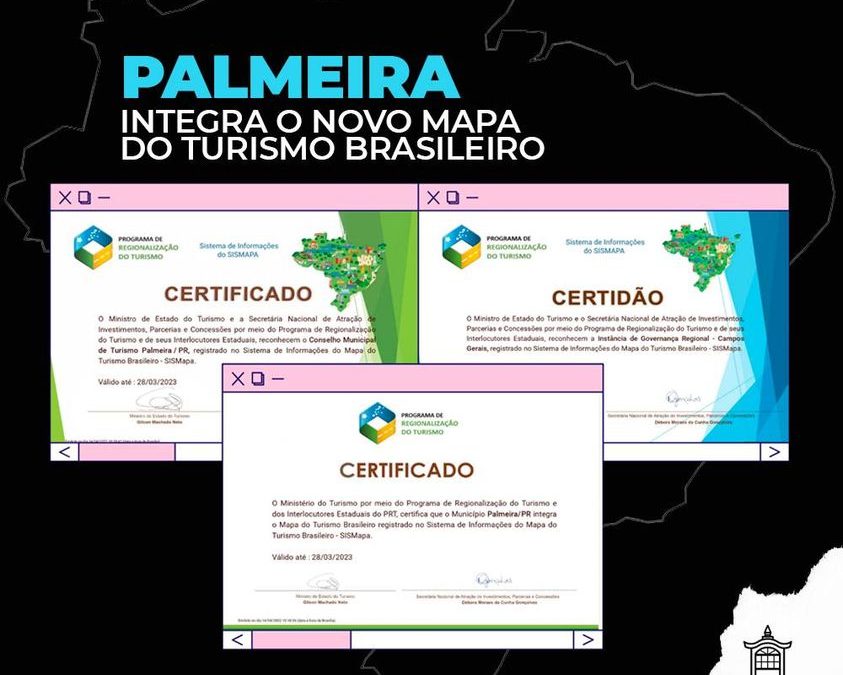 Palmeira integra novo Mapa do Turismo Brasileiro