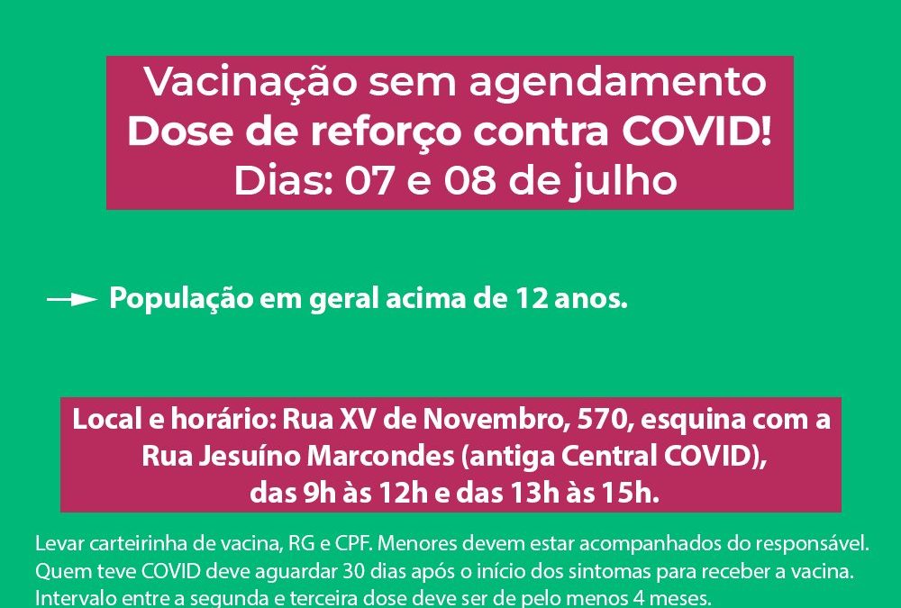 VACINAÇÃO | REFORÇO CONTRA A COVID-19 